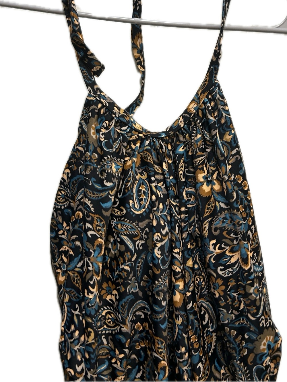 Swin top SZ 3XWomens Floral Paisley Halter Black Teal Peach w/Pads